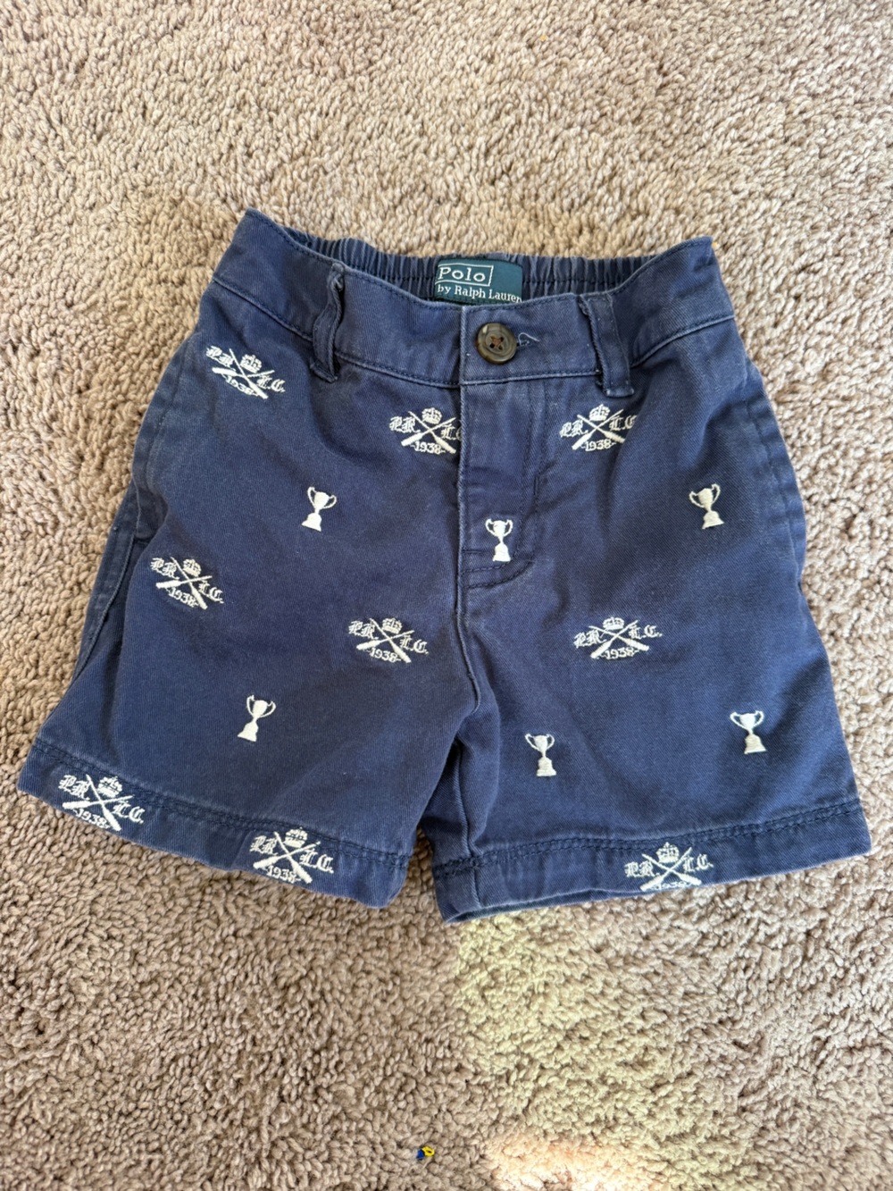 Polo Ralph Lauren Navy Embroidered Trophy Shorts